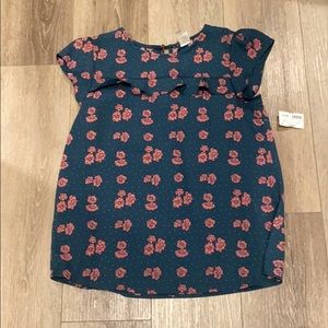Cute high neck flower print shirt